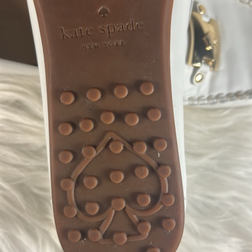 KATE SPADE Loafers Women's Size 8 Kate Spade Carmen S1350018 White Leather Shoes - Picture 10 of 15